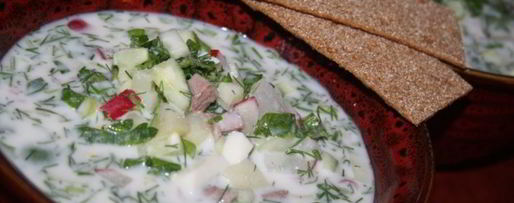 Шаг 5: весенней окрошки с отварной говядиной на кефире и минералке