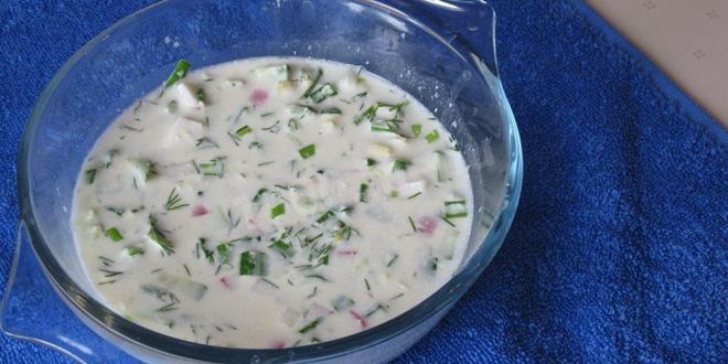 Рецепт вкусной окрошки на сметане и воде