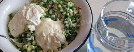Шаг 8: вкусной окрошки на сметане и воде