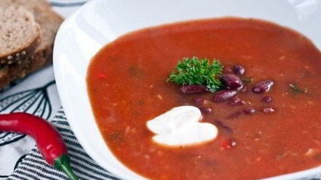 Рецепт Острого густого томатного супа с фасолью
