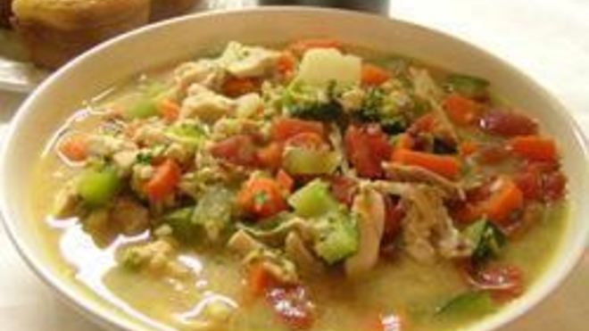 Рецепт Куриного-овощного суп с арахисовой пастой