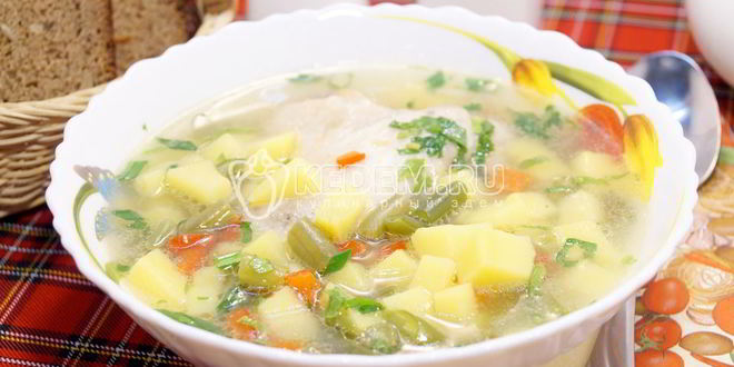 Рецепт куриного супа с овощами и фасолью
