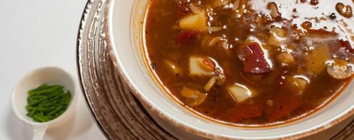 Шаг 4: минестроне с грибами и колбасками чорисо