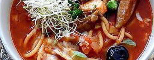 Шаг 7: минестроне с рыбой и спагетти