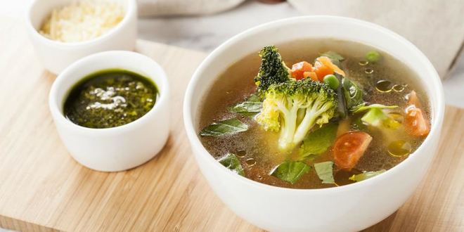 Рецепт минестроне с соусом песто из базилика и шпината