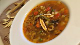 Рецепт Минестроне со спаржей и артишоками