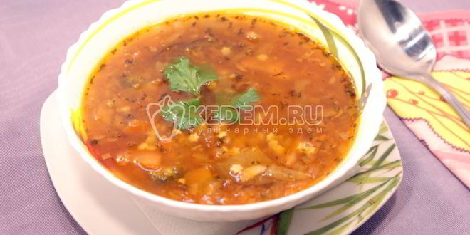 Рецепт овощного супа с баклажанами