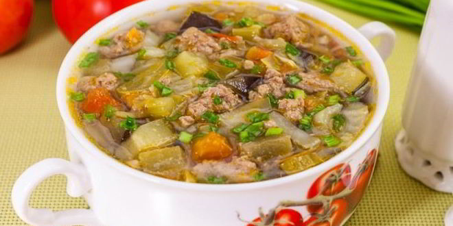 Рецепт овощного супа с фаршем