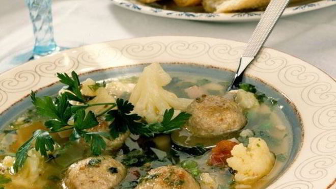 Рецепт Овощного супа с фрикадельками