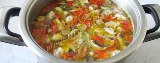 Шаг 8: овощного супа с грибами