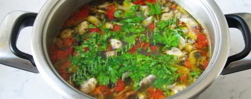 Шаг 9: овощного супа с грибами