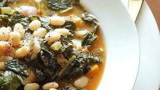 Рецепт Овощного супа с листовой капустой и белой фасолью