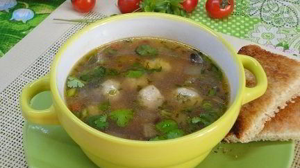 Рецепт Овощного супа с сырными шариками