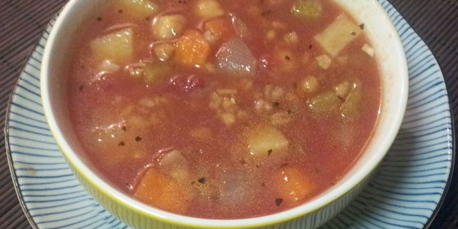 Рецепт овощного супа с зерном и фасолью