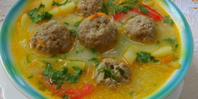 Рецепт супа с овощами и тефтелями