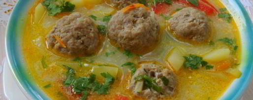 Шаг 5: супа с овощами и тефтелями