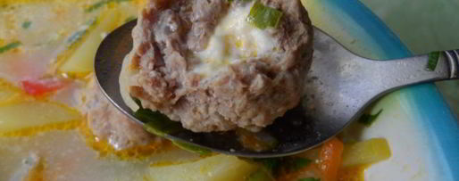 Шаг 6: супа с овощами и тефтелями