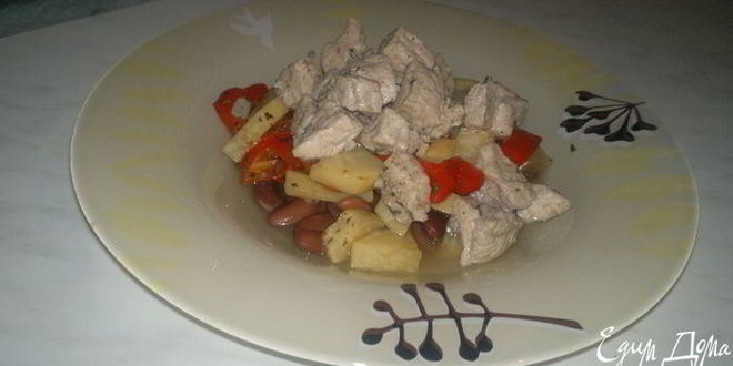 Рецепт бобовой похлебки со свиным окороком, сельдереем и сладким перцем