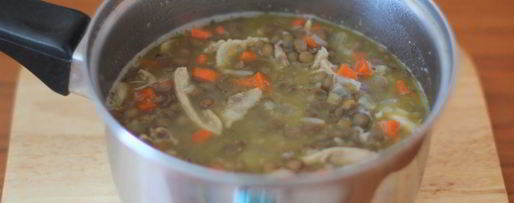 Шаг 7: чечевичной похлебки с курицей