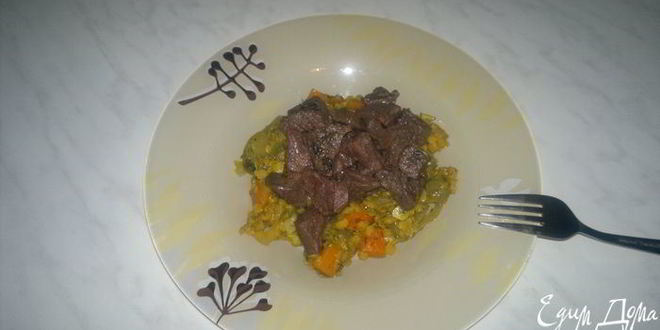 Рецепт чечевичной похлебки с тыквой, луком и куркумой и говядина в вине