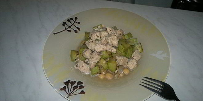 Рецепт нутовой похлебки с чесночным бульоном из индейки и кабачком