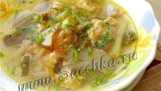Рецепт Похлебки грибной на мясном бульоне
