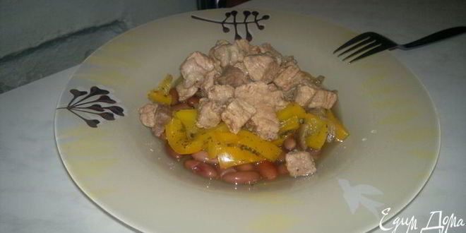 Рецепт похлебки из фасоли со свиным окороком, сладким перцем и лесными грибами