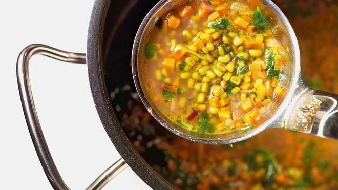 Рецепт Похлебки из гороха маш с мятой