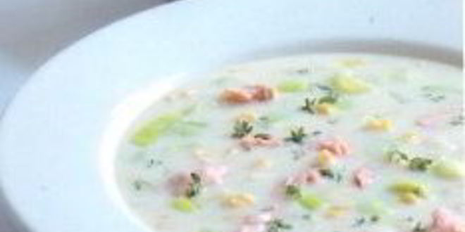 Рецепт похлебки из лосося, порея и кукурузы