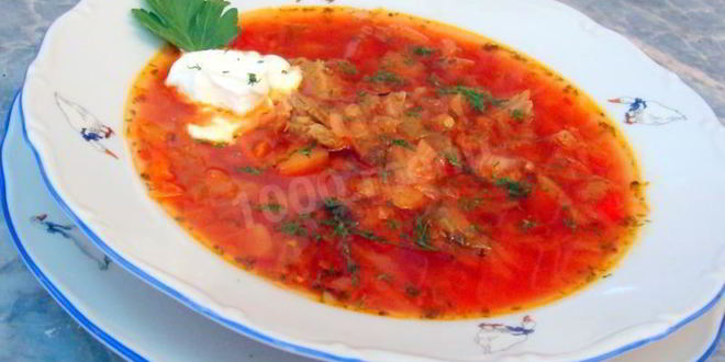 Рецепт украинского борща со сметаной по похлебкину