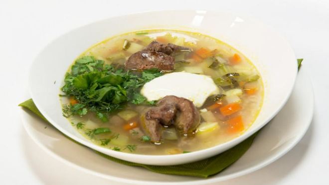 Рецепт Рассольника из глазного мускула с потрошками