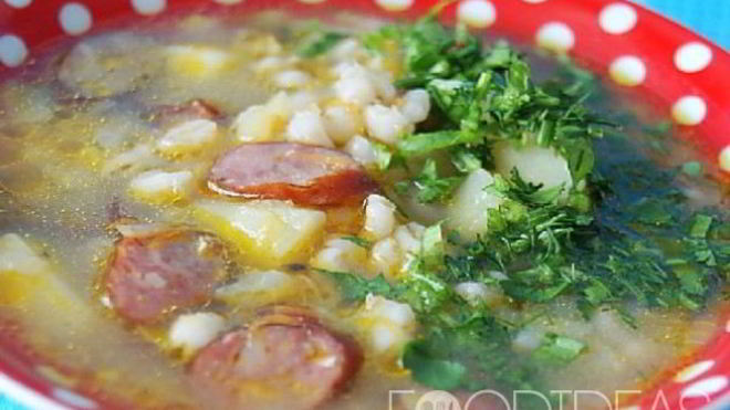 Рецепт Рассольника с копченой колбасой