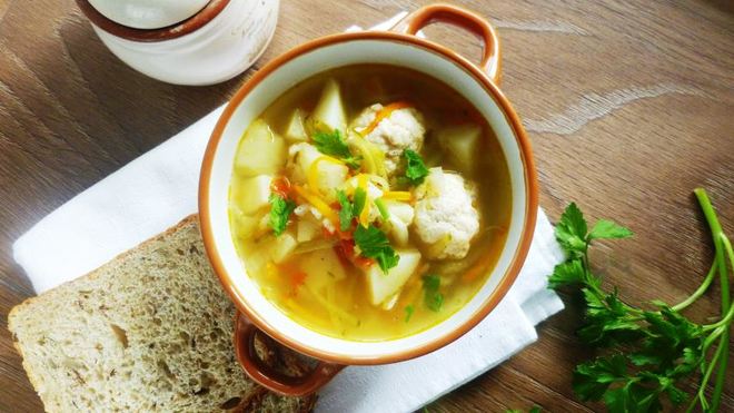 Рецепт Рассольника с куриными фрикадельками
