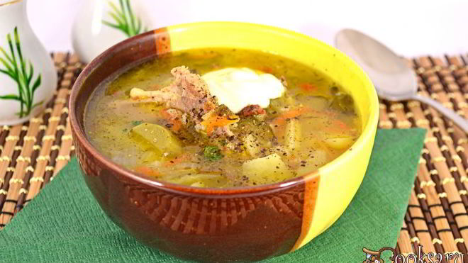 Рецепт Рассольника с курицей и пшеном в мультиварке