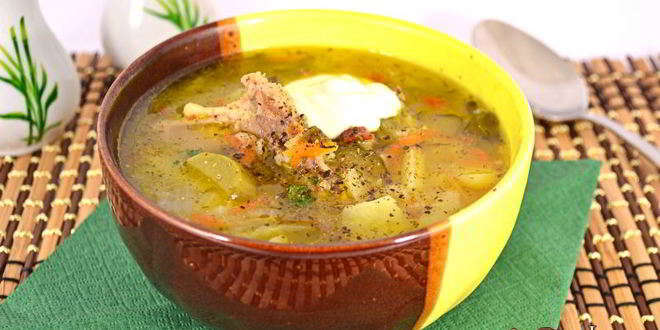 Рецепт рассольника с курицей и пшеном в мультиварке