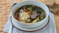 Рецепт Рассольника с нешлифованным рисом