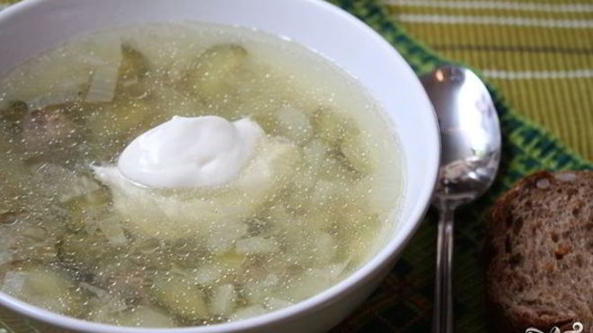 Рецепт Рассольника с перловкой без мяса