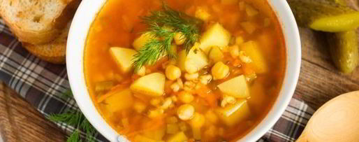 Шаг 9: рассольника с перловкой, солеными огурцами и нутом