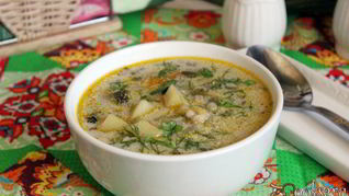 Рецепт Рассольника с сушеными грибами