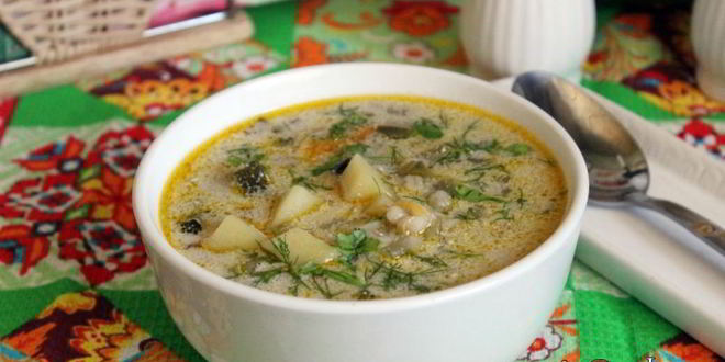 Рецепт рассольника с сушеными грибами