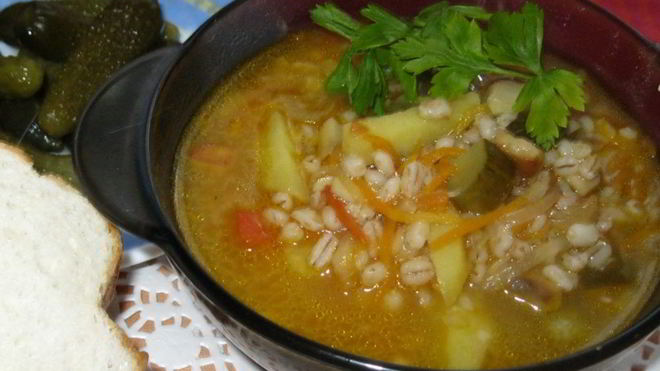 Рецепт Супа Рассольник классический с перловкой