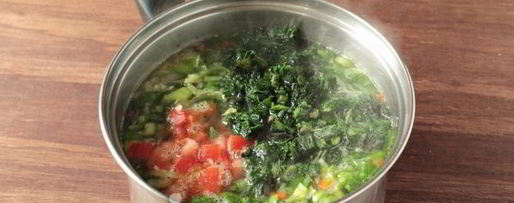 Шаг 9: постных зеленых щей с крапивой и китайским чесноком