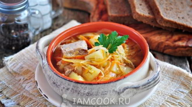 Рецепт Щей из квашеной капусты с говядиной