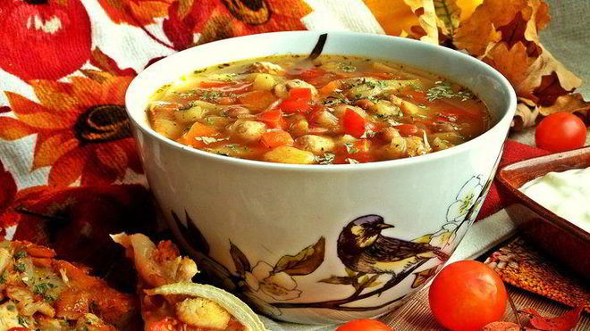 Рецепт Щей Сборных с фасолью и фрикадельками