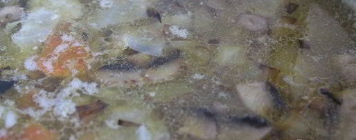 Шаг 6: щей со шпинатом и шампиньонами