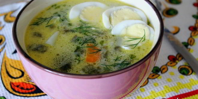 Рецепт зеленых летних щей со сметаной