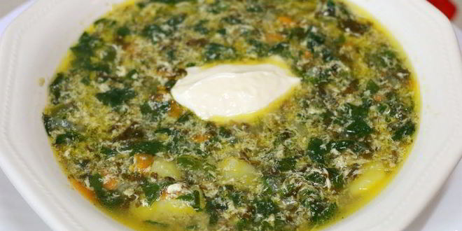 Рецепт зеленых щей из шпината