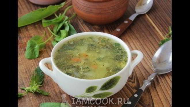 Рецепт Зеленых щей с крапивой и щавелем