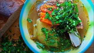 Рецепт Шурпы из говядины на костре