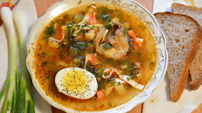 Рецепт Рыбной солянки с крабовыми палочками